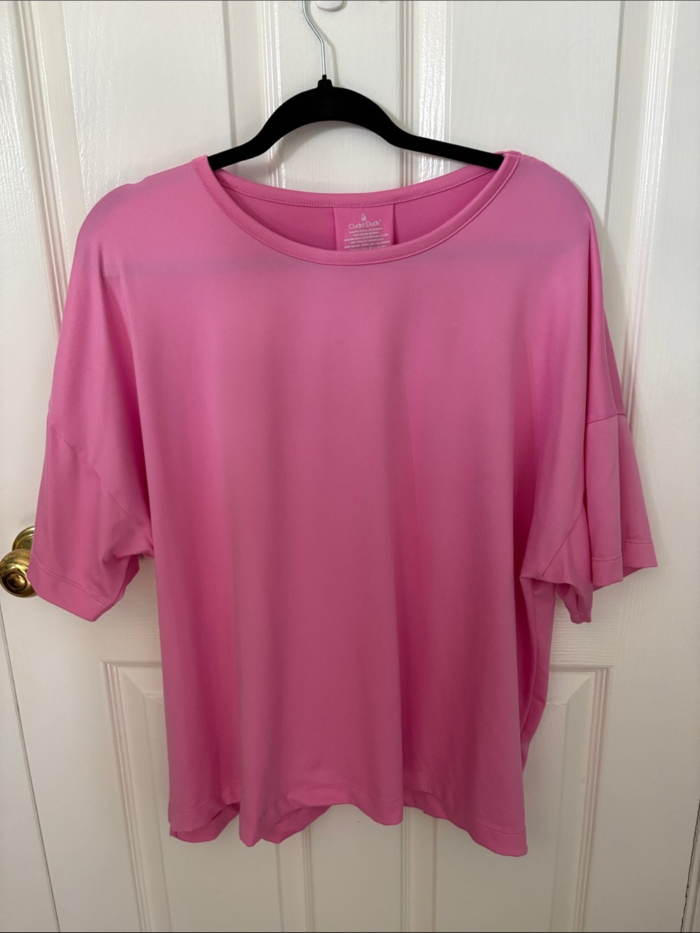 Cuddl Duds Soft Pink Short Sleeve Relaxed Crew